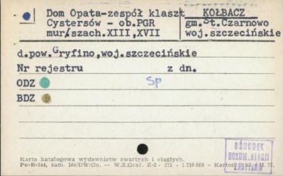 dom opata - zespół klasztorny cystersów, ob. PGR, skan 1