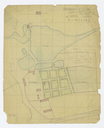 plan sytuacyjny  budowli i ogrodu wg planu z ok. lat 1860, 1:1000, skan 1
