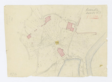 powiększenie skali części parku w pobliżu budowli romantycznych 1:500, skan 1