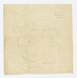 Arkadia amfiteatr - szkicowy plan sytuacyjny, Arch. Nieborowskie, skan 1