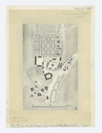 Plan miejscowości, przerys mapy z roku 1827, Arch. Akt Dawnych m. Krakowa,1:3375, skan 1