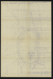 Baranów, ogród zamkowy, staw wschodni, rzeźba terenu i drogi, zamienny rys. techn. rob., 1:200, skan 1