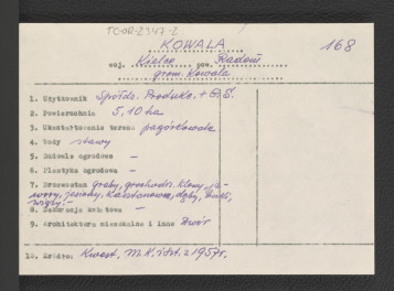 wypis z Kwestionariusz Ministerstwa Kultury i Sztuki z 1957 r. , skan 1