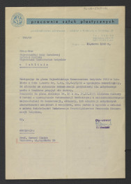 zawiadomienie o braku możliwości przyjęcia zlecenia na wykonanie dokumentacji projektowej dla zabytkowego parku w Kozłówce z 18 marca 1960 r. , skan 1