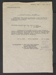 protokół  z posiedzenia głównej komisji konserwatorskiej z 18 sierpnia 1961 r. w sprawie wstępnego projektu rekonstrukcji ogrodu przy miejscowym pałacu , skan 1