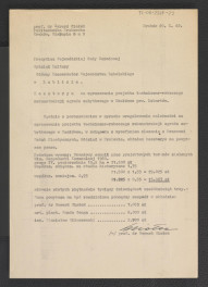 kosztorys z 20 października 1962 r. na oszacowanie projektu techniczno-roboczego rekonstrukcji miejscowego ogrodu , skan 1