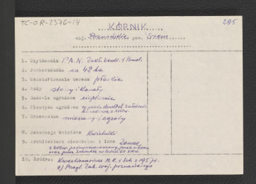 wypis z Kwestionariusz Ministerstwa Kultury i Sztuki z 1957 r. , skan 1