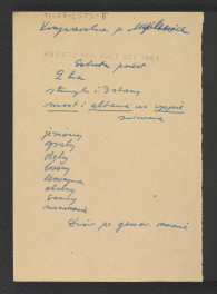 wypis z Kwestionariusz Ministerstwa Kultury i Sztuki z 1957 r. , skan 1