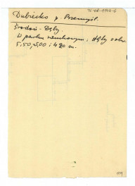 wypis z  Środoń A., Inwentarz zabytkowych dębów w Polsce w: „Ochrona Przyrody”, 1934 dotycząca drzewostanu w zamkowym parku , skan 1