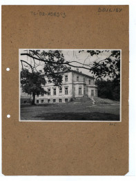 2 fotografie czarno-białe; na karcie; pałac w Dojlidach, skan 2