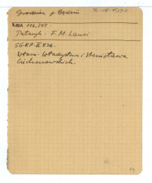 wypis z  Łoza S., Słownik architektów i budowniczych Polaków oraz cudzoziemców w Polsce pracujących, Warszawa 1931 dotycząca miejscowego pałacyku oraz z Słownik Geograficzny Królestwa Polskiego  t. II, s, 836  , skan 1