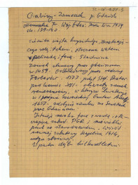 wypis z Manuszka F., Województwo Gdańskie. Przew., Warszawa 1959, s. 139-140 dotycząca miejscowego zamku powstałego w 1459 r.              , skan 1
