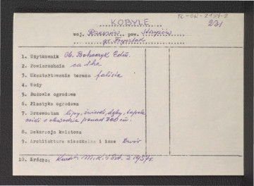 wypis z Kwestionariusz Ministerstwa Kultury i Sztuki z 1957 r., skan 1