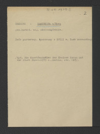 wypis z Die Kunstdenkmäler de Kreises Sorau und der Stadt Forst, Berlin 1939, s. 117 dotyczący parterowego dworu z XVIII w., skan 1