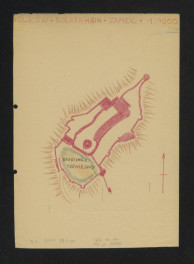 plan zamku, dziedziniec turniejowy, 1:1000, skan 1