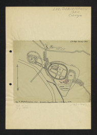 plan sytuacyjny klasztoru i terenów otaczających według E. Małachowicza Pracownie Konserwacji Zabytków. Brożek -Terpiłowski, Cieszyn 1957 rok, skan 1