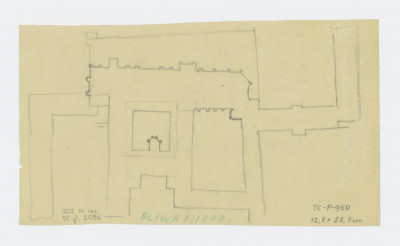 1:1000; plan sytuacyjny klasztoru z katedrą, skan 1