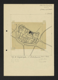 1:5000,  lokalizacja miejska Franciszkanów /według N. Grzegorczyka i E. Małachowicza 1957 Pracownie Konserwacji Zabytków, skan 1