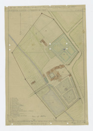 1:1000; klasztor Cystersów około 1865 r. plan opactwa w Brzezinach pod Jędrzejowem, skan 1