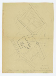 1:1000; plan sytuacyjny klasztoru z kościołem, skan 1