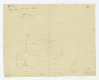 plan sytuacyjny klasztoru XX Reformatów, dawniej Cystersów z 1865 r. Odrys archiwalny, skan 1