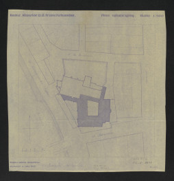 plan sytuacyjny klasztoru z kościołem i ogrodem klasztornym/ według planu miejskiego, skan 1