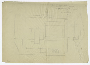 szkic roboczy do opracowania otoczenia pawilonów, skan 1