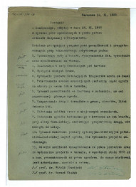 Protokół z konferencji odbytej w dniu 19.XI.1950 w sprawie prac ogrodniczych w parku pałacu i Akademi Medycznej w Białymstoku, skan 1
