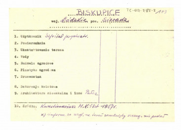 wypis z Kwestionariusz Ministerstwa Kultury i Sztuki z 1957 r. , skan 1