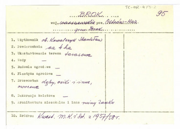 wypis z Kwestionariusz Ministerstwa Kultury i Sztuki z 1957/58 r. , skan 1