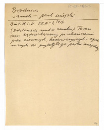 wypis z BHSiK  VII, nr 1 (1939) , skan 1