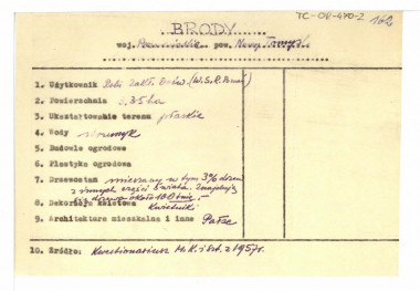 wypis z Kwestionariusz Ministerstwa Kultury i Sztuki z 1957 r. , skan 1