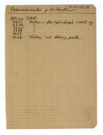 informacja o negatywach z zasobu Zakładu Architektury Polskiej Politechniki Warszawskiej (nr 4473-4478) dotycząca miejscowego założenia zamkowego , skan 1