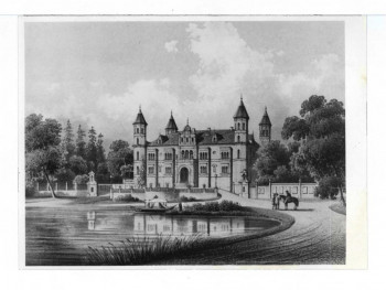 2 fotografie czarno-białe być może z Duncker Alexander, Die Landlichen Wohnsitze, Schlosser und Residenzen …, t. III, Berlin 1860                           , skan 1