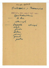 wypis z Kwestionariusz Ministerstwa Kultury i Sztuki z 1957 r.; 2 karty, skan 1