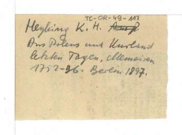 odsyłacz do Heyking K.H., Aus Polen und Kurland letzen Tagen. Memoiren 1752-96, Berlin 1897  , skan 1