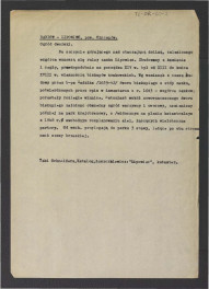zwięzła notatka, notatka źródłowa z katalogu: Babice – ruiny zamku Lipowiec  , skan 1