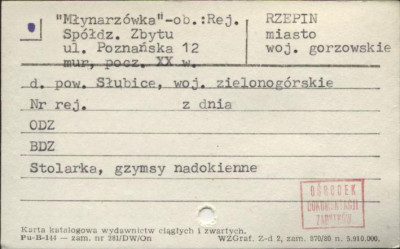 Młynarzówka - ob. Rej. Spółdz. Zbytu, skan 1