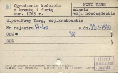 ogrodzenie kościoła z bramką i furtą, skan 1