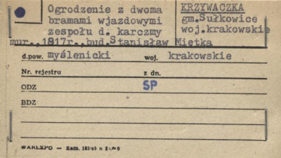 ogrodzenie z dwoma bramami wjazdowymi zespołu d. karczmy, skan 1