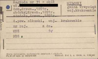 zagroda - dom, obórka, stodoła, skan 1