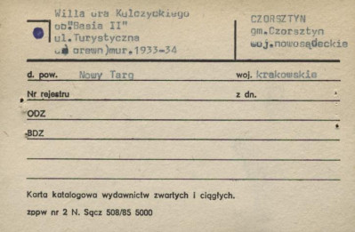 willa Gra Kulczyckiego, ob. Basia II, skan 1