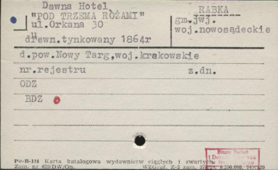 dawny hotel Pod Trzema Różami, skan 1