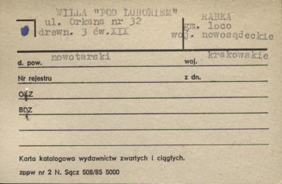 willa Pod Luboniem, skan 1