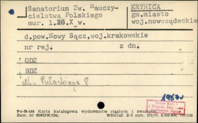 sanatorium Zw. Nauczycielstwa Polskiego, skan 1