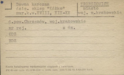 dawna karczma dzis. sklep Kółko, skan 1