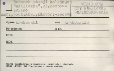 budynek stacji kolejowej Wieliczka, skan 1