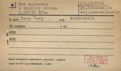 dom murowany w okolicy sklepu, skan 1