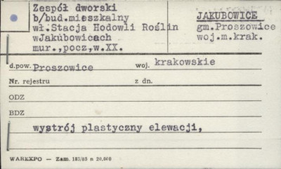 zespół dworski - budynek mieszkalny, skan 1