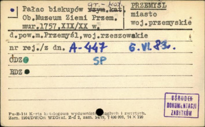 pałac biskupów gr.-kat., ob. Muzeum Ziemi Przem., skan 1